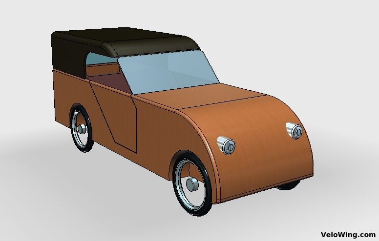 VeloWing Velocar CAD Skizze Entwurf Design